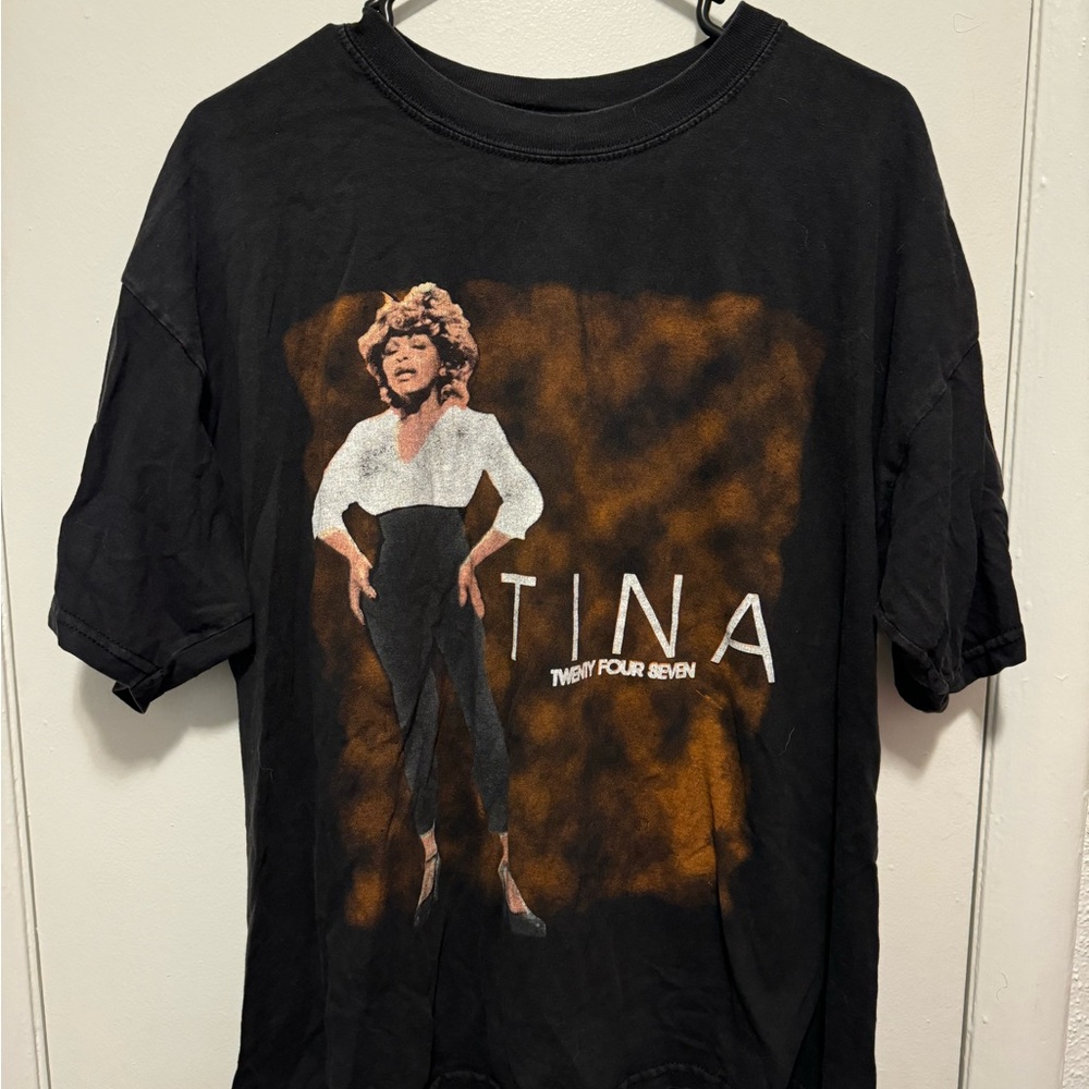 Black Graphic T-Shirt with Tina Design